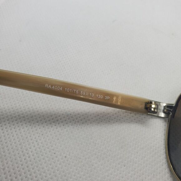 Ralph Lauren Polarized Silver & Tan Aviator Sunglasses - Picture 16 of 16